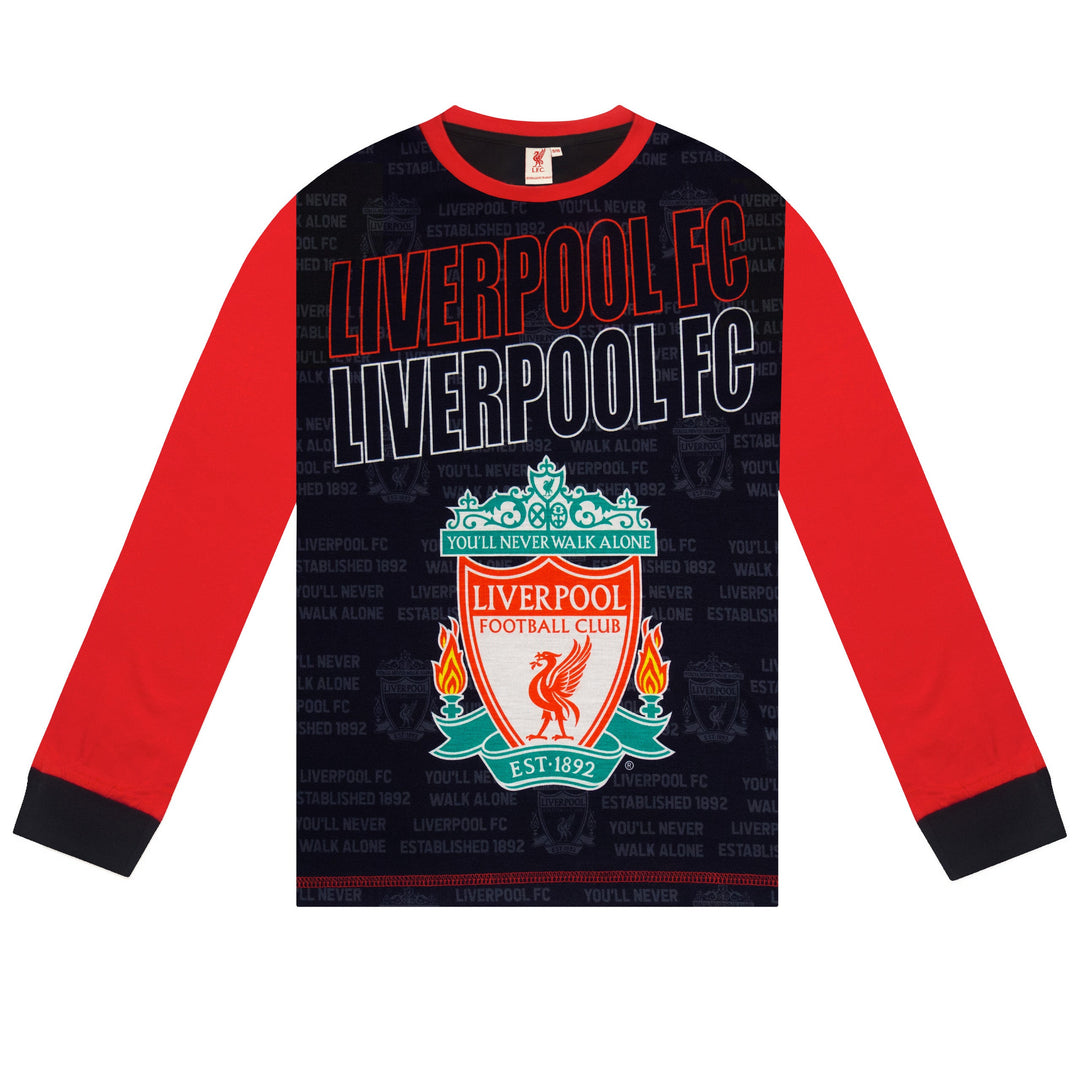 Liverpool – Náttföt barna (löng) – Rauð/svört – mynd 4