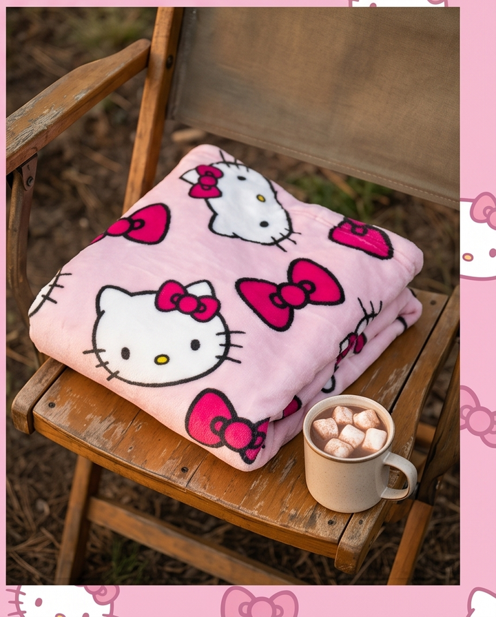Kósýpeysa  Hello Kitty bleik  7-14 ára