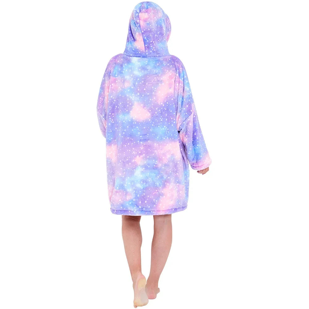 Kósýpeysa Purple Galaxy Fullorðina