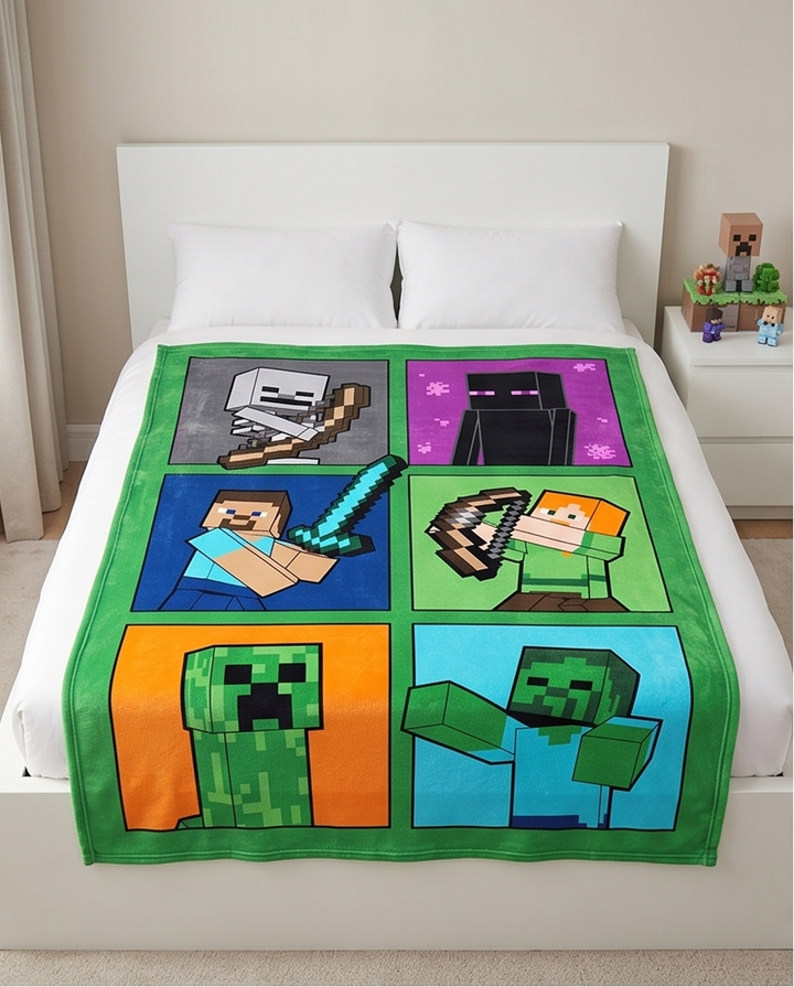 Flísteppi Minecraft — 100×140 cm