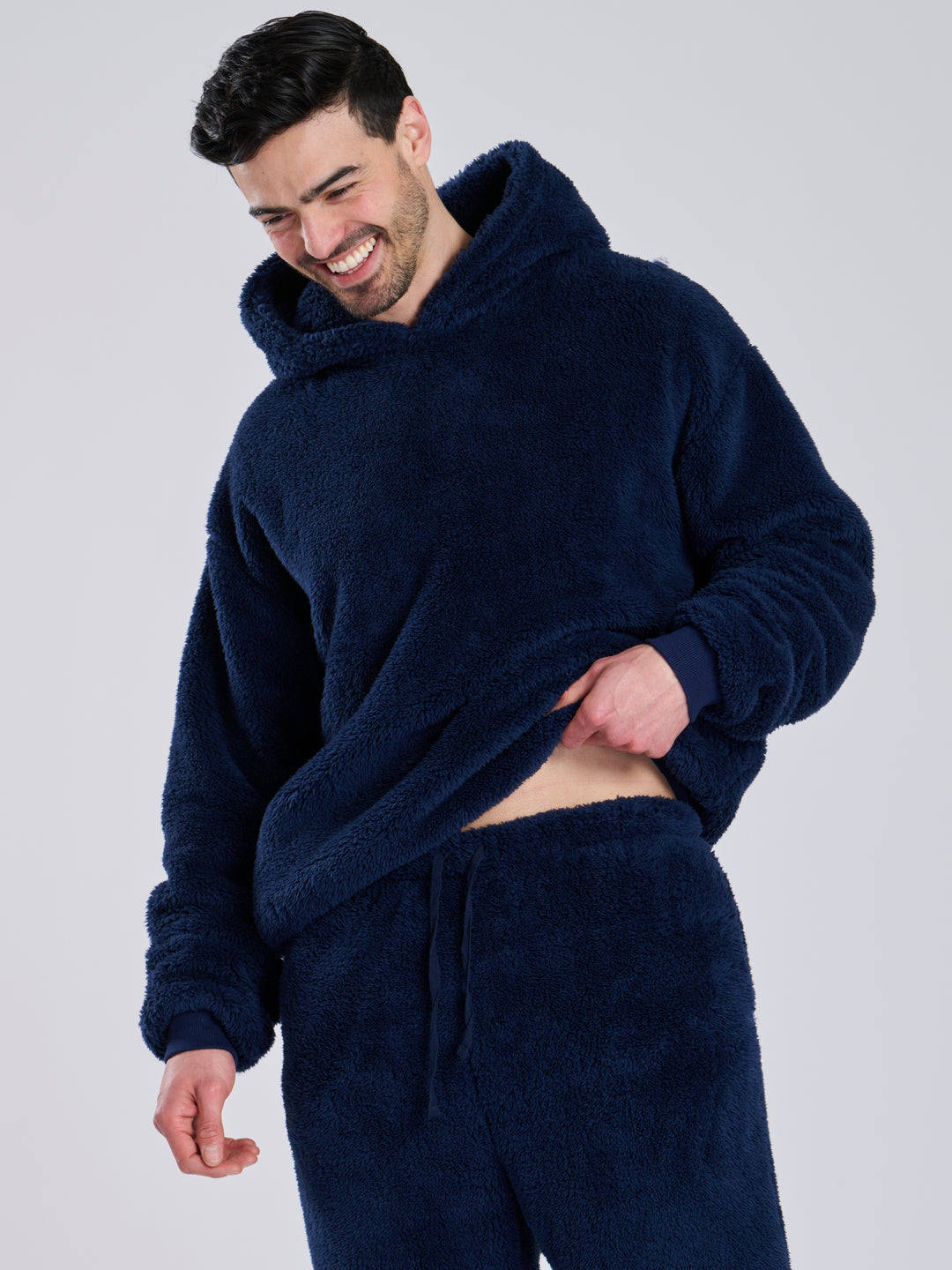 Kósý hettupeysa — dökkblá