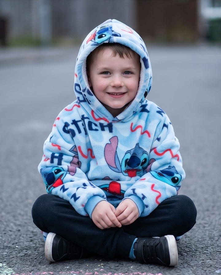 Kósýpeysa Stitch 3-6 ára blá