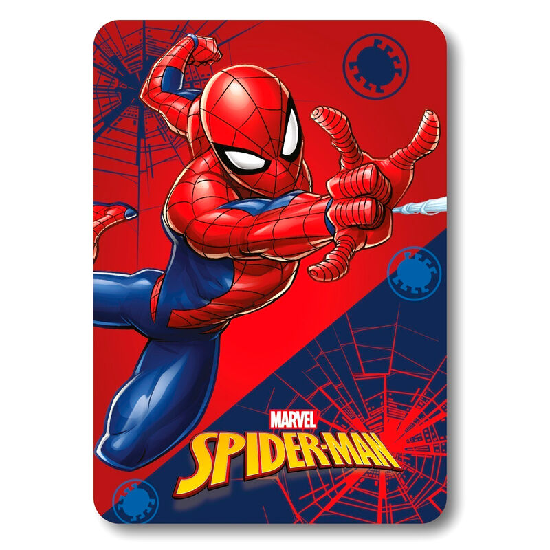 Flísteppi Spiderman — blátt