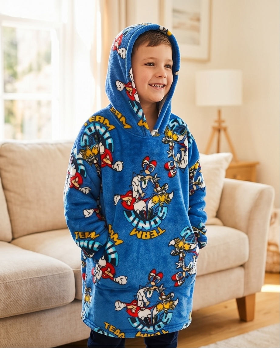 Kósýpeysa  Sonic blá 7-14 ára