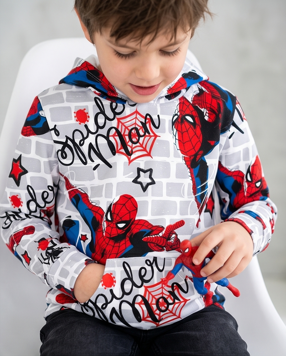 Kósýpeysa Spiderman — 7–14 ára
