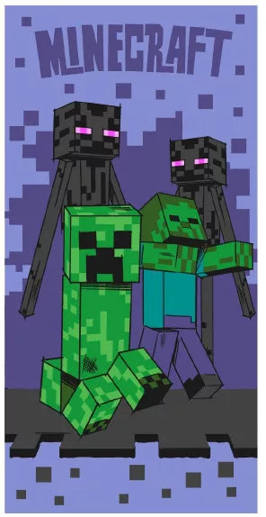 Handklæði - Minecraft fjólublátt