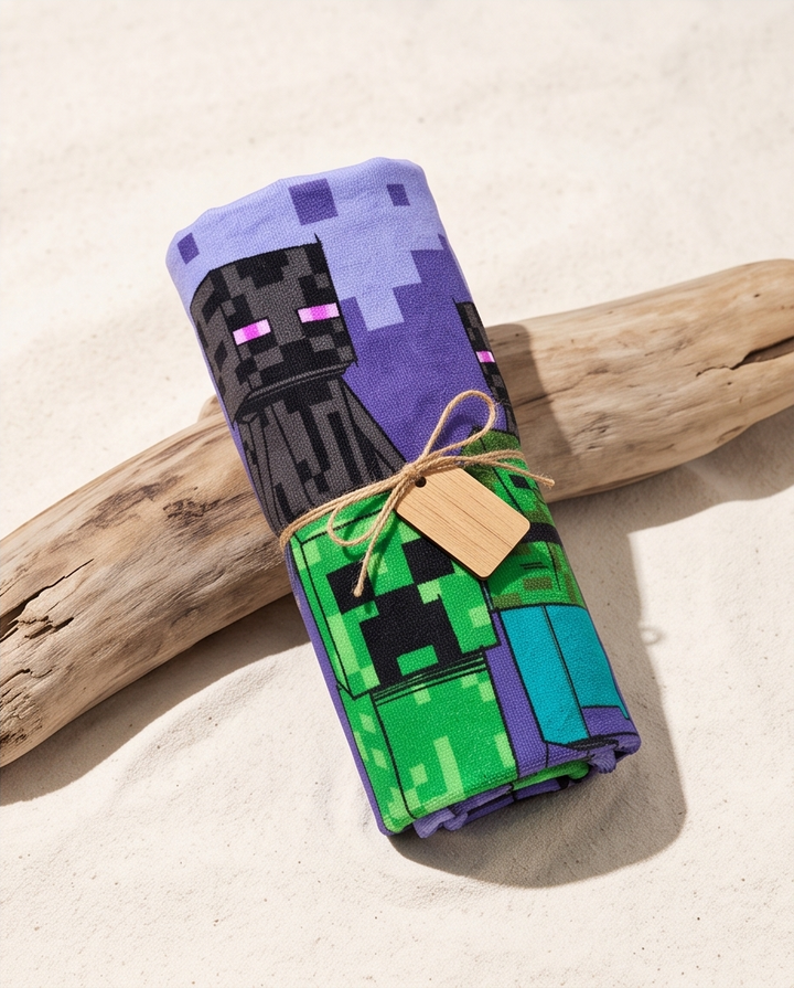 Handklæði - Minecraft fjólublátt