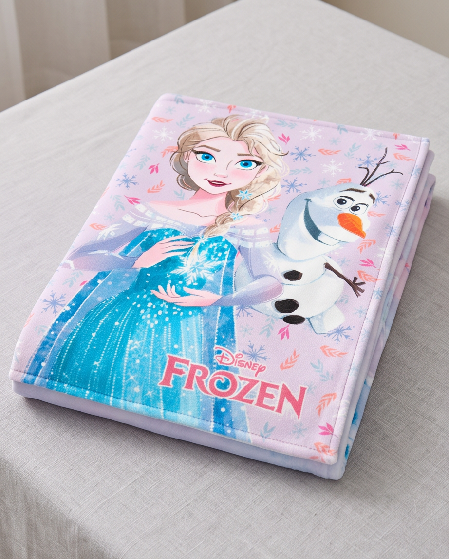 Flísteppi Frozen — Elsa og Ólafur 100×140 cm
