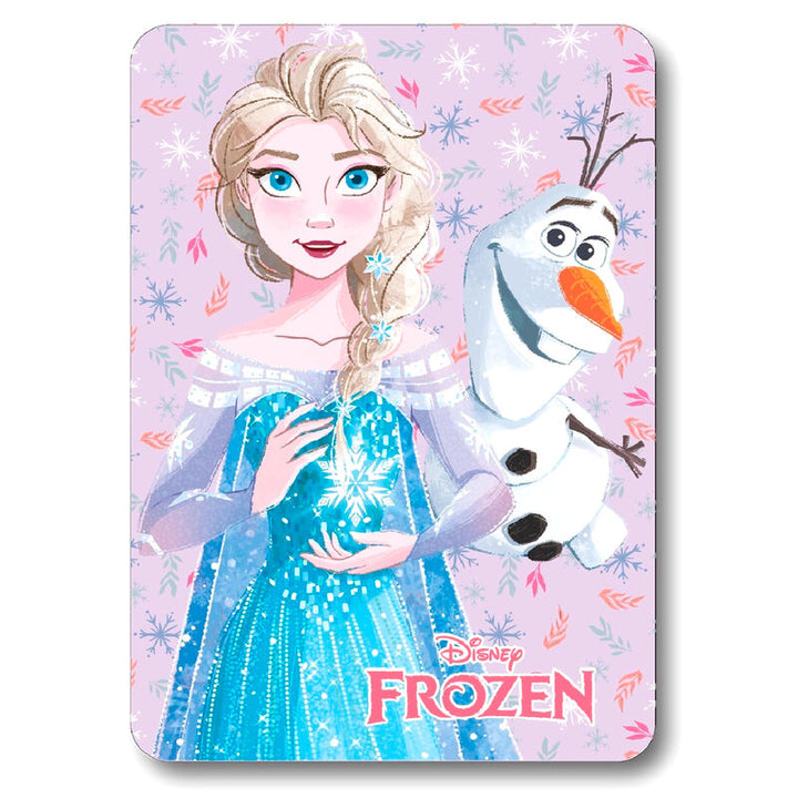 Flísteppi Frozen — Elsa og Ólafur 100×140 cm