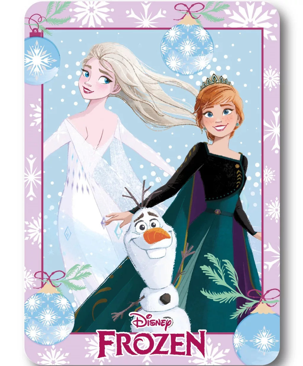 Flísteppi Frozen — Elsa, Anna og Ólafur