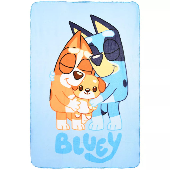 Flísteppi Bluey og Bingo — 100×150 cm