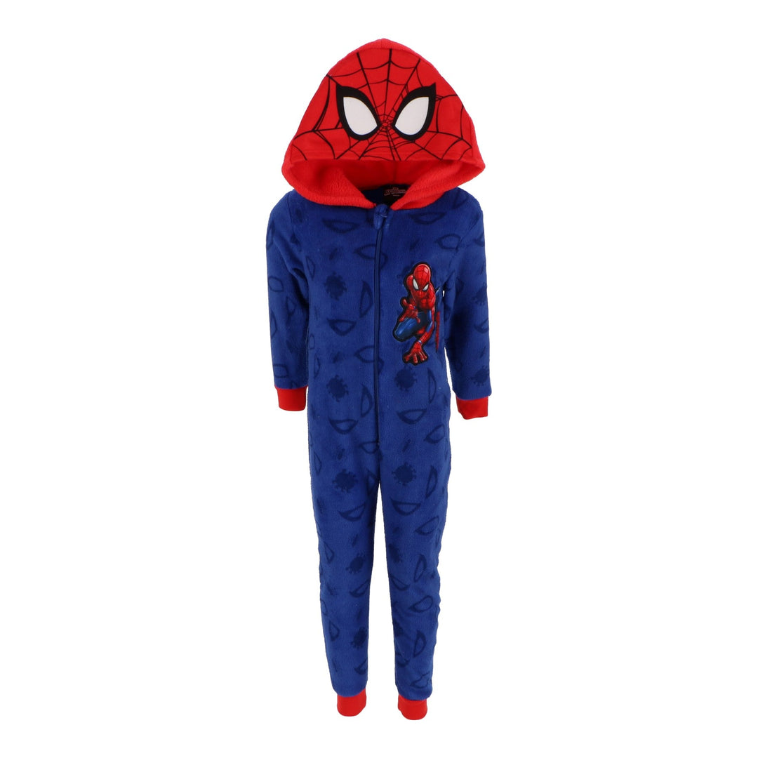 Spiderman kósýgalli — blár með rauðri hettu